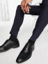 ASOS DESIGN faux leather brogue shoes in black