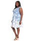 Фото #2 товара Plus Size Scuba-Crepe Floral-Print Fit & Flare Dress