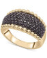 ფოტო #1 პროდუქტის Black Diamond Bead Edge Ring (1 ct. t.w.) in 14k Gold, Created for Macy's