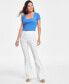 Фото #1 товара Women's High-Rise Pull-On Flare Jeans, Created for Macy's