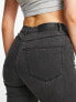 Noisy May Sallie mid waist flared jeans in dark grey