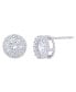 ფოტო #2 პროდუქტის Cubic Zirconia Round Stud Silver Plate Earrings