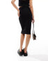 Фото #8 товара ASOS DESIGN jersey pencil midi skirt in black