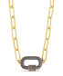 ფოტო #1 პროდუქტის Pave Cubic Zirconia Carabiner Linked Lock Necklace