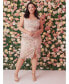 ფოტო #2 პროდუქტის Plus Size Floral-Print Textured Sheath Dress
