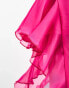 Фото #3 товара ASOS DESIGN scoop back chiffon ruffle hem mini dress in hot pink