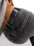 Фото #5 товара Stradivarius Petite straight bootcut jean in black wash