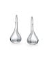 ფოტო #2 პროდუქტის Simple Plain Puffed Teardrop Pear Shaped Rain Drop Earrings For Women Fishhook Threader Polish Sterling Silver 1.5 Inch