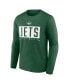 Фото #3 товара Men's Green New York Jets Stack The Box Long Sleeve T-shirt