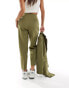 Фото #8 товара Miss Selfridge Petite high waist cigarette trouser in khaki