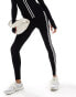 Threadbare Tall Ski knitted legging and zip up top in black with white contrast