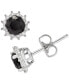 ფოტო #1 პროდუქტის Onyx & Cubic Zirconia Stud Earrings in Sterling Silver