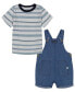 Фото #1 товара Костюм для малышей Calvin Klein комплект с шортами из шамбре и футболкой в полоску, 2 шт.