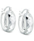 ფოტო #3 პროდუქტის Faceted Small Hoop Earrings, 15mm, Created for Macy's