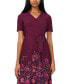 ფოტო #4 პროდუქტის Petite Mixed-Print Belted Midi Dress