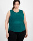 ფოტო #1 პროდუქტის Plus Size Breezy Burnout Tank Top, Created for Macy's