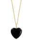 Фото #1 товара EFFY Collection eFFY® Onyx & Diamond (1/20 ct. t.w.) Heart 18" Pendant Necklace in 14k Gold