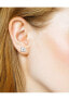 Silver Plate Cubic Zirconia 7.5mm Square Stud Earring