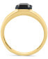 ფოტო #3 პროდუქტის EFFY® Men's Onyx & Black Diamond (1/20 ct. t.w.) Halo Ring in 14k Gold