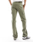 ASOS DESIGN Tall slim cargo with pockets in khaki