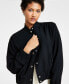 Фото #3 товара Petite Snap-Front Long-Sleeve Bomber Jacket, Created for Macy's