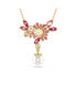 ფოტო #1 პროდუქტის Mixed Cuts, Crystal Swarovski Imitation Pearl, Flower, Pink, Gold-Tone Gema Pendant Necklace