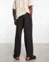 Weekday Seth linen trousers in black