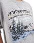 Фото #4 товара Daisy Street oversized sweatshirt in grey marle with Serene Bridge graphic