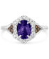 ფოტო #2 პროდუქტის Blueberry Tanzanite (1 ct. t.w.) & Diamond (1/3 ct. t.w.) Halo Ring in 14k White Gold