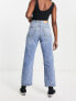Monki Zami high waist straight leg jeans in vintage blue