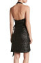 Dress The Population 156885 Women's Danielle Sequin Wrap Mini Dress Sz. Medium