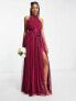 Фото #4 товара Anaya With Love Tall Bridesmaid halter neck dress in red plum - RED