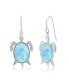 ფოტო #2 პროდუქტის Sterling Silver Larimar Turtle Earrings