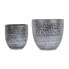 Set of pots Ø 20 cm Ø 25 cm 2 Pieces Grey Silver Ceramic