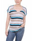 Petite Short Sleeve Striped V-neck Top