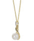 ფოტო #3 პროდუქტის Cultured Freshwater Pearl (8mm) & Lab-Created White Sapphire Accent Twist 18" Pendant Necklace in 14k Gold-Plated Sterling Silver
