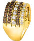 Chocolate Diamond & Nude Diamond Multirow Statement Ring (1-1/2 ct. t.w.) in 14k Gold