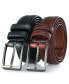 Men's T-Back Traditional Leather Belt Pack of 2