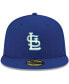Фото #3 товара Men's Royal St. Louis Cardinals Logo White 59FIFTY Fitted Hat
