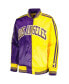 Фото #2 товара Свитшот Starter женский Фиолетовый, Золотой Los Angeles Lakers Colorblock Satin Full-Snap Varsity Jacket