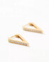 Фото #2 товара Accessorize Z collection gold plated gem angular earrings in gold