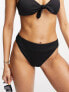 Фото #3 товара Hollister high leg high waist ribbed co-ord bikini bottoms in black