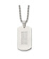 Фото #1 товара Chisel polished with CZ Dog Tag on a Rope Chain Necklace