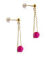 ფოტო #2 პროდუქტის Evelynn — Pink quartzite drop earrings