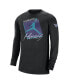 ფოტო #3 პროდუქტის Men's Black Charlotte Hornets Courtside Max 90 Vintage-Like Wash Statement Edition Long Sleeve T-shirt