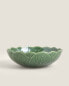 Leaf trim earthenware salad bowl