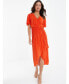 ფოტო #1 პროდუქტის Women's Plisse Wrap Midi Dress