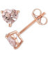 ფოტო #1 პროდუქტის Morganite Heart Stud Earrings (1 ct. t.w.) in 10k Rose Gold