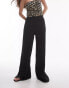 Фото #1 товара Topshop textured beachy wide leg trousers in black