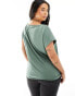 Vero Moda Curve slinky v neck t-shirt in khaki Черный, XL - EU 52-54 - фото #4